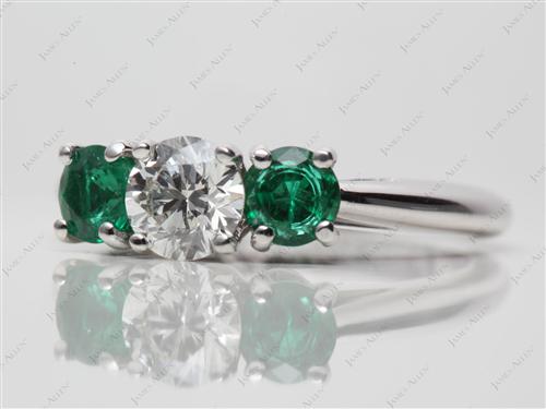 White Gold 0.70 Round cut Ruby And Diamond Ring