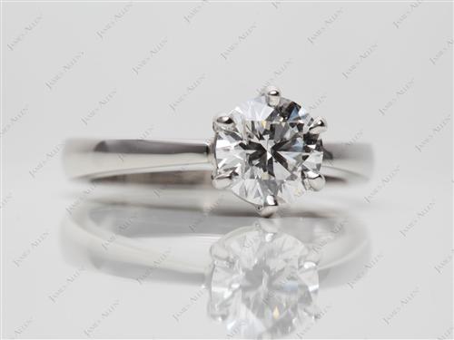 Platinum 0.80 Round cut Diamond Solitaire Ring Settings