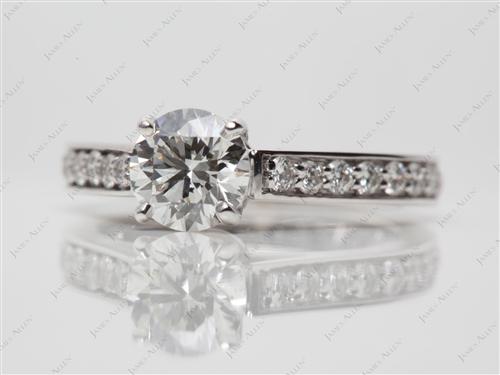 White Gold 0.86 Round cut Engagement Ring