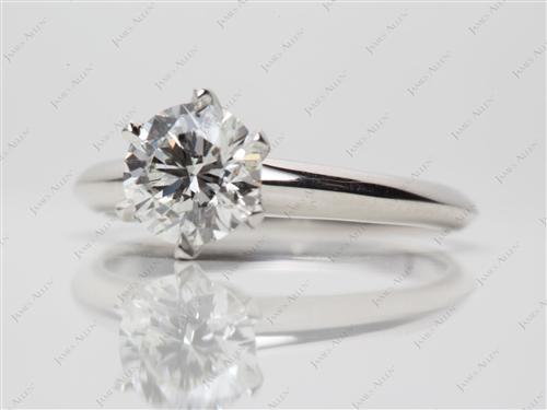 Platinum 1.03 Round cut Diamond Rings