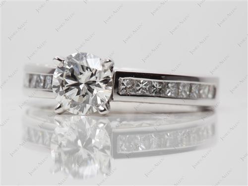 White Gold 1.00 Round cut Channel Set Rings