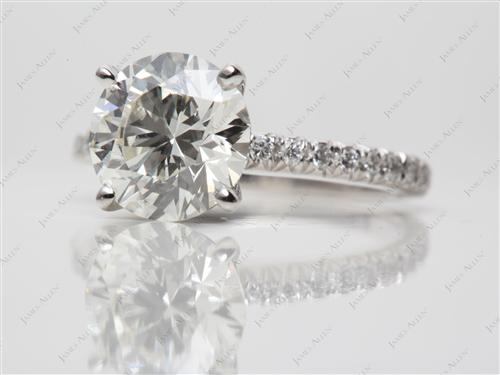 Platinum 2.25 Round cut Micro Pave Rings