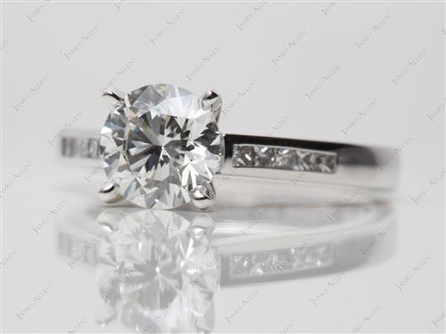 White Gold 1.33 Round cut Channel Set Diamond Ring