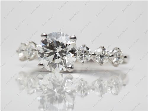 Platinum 1.40 Round cut Diamond Rings