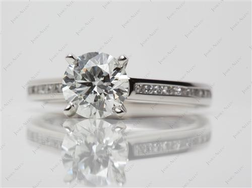 Platinum 1.43 Round cut Channel Setting Engagement Ring