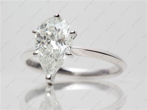 White Gold 2.02 Pear shaped Diamond Solitaire Engagement Ring