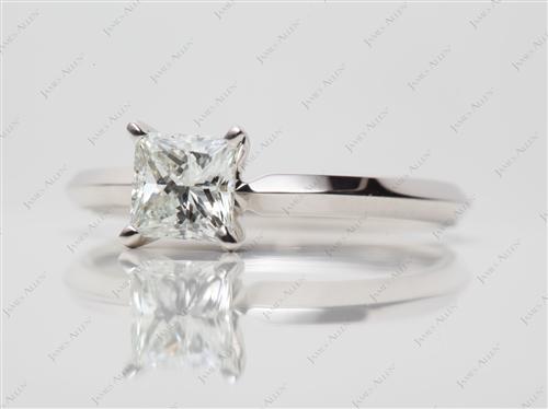 White Gold 0.65 Princess cut Diamond Solitaire Engagement Ring