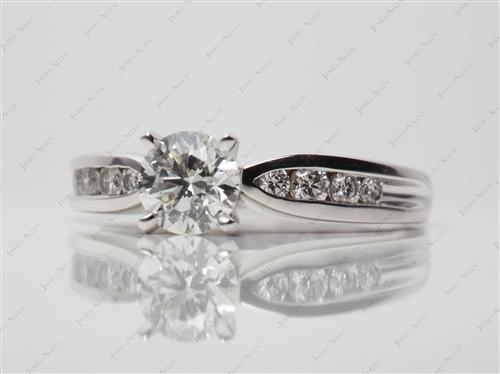 White Gold 0.80 Round cut Diamond Channel Ring