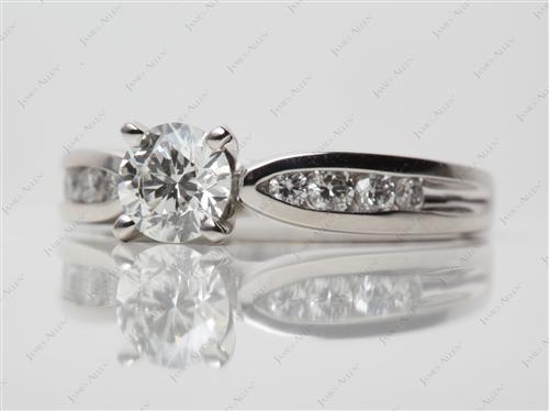 Platinum 0.71 Round cut Channel Set Diamond Engagement Rings
