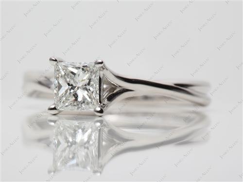 Platinum 0.72 Princess cut Engagement Rings