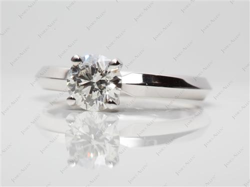 White Gold 0.80 Round cut Diamond Engagement Solitaire Rings