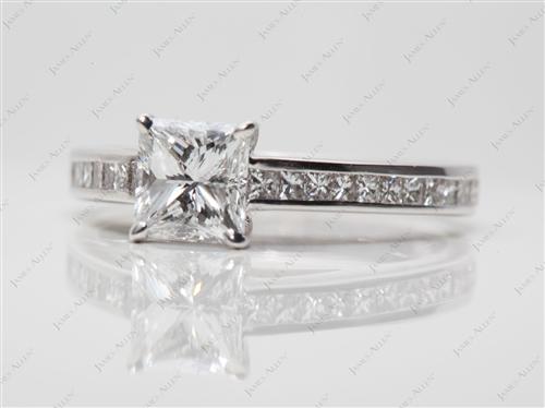 White Gold 1.02 Princess cut Channel Ring