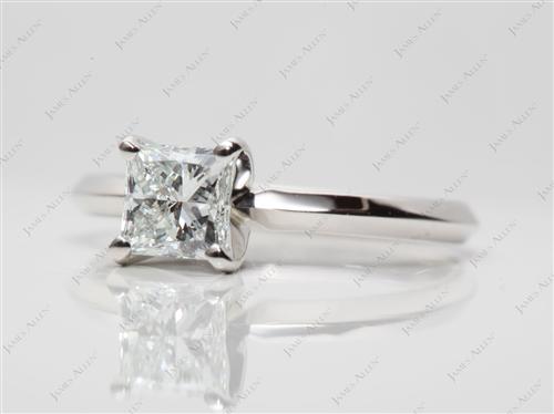 Platinum 0.73 Princess cut Diamond Solitaire Rings