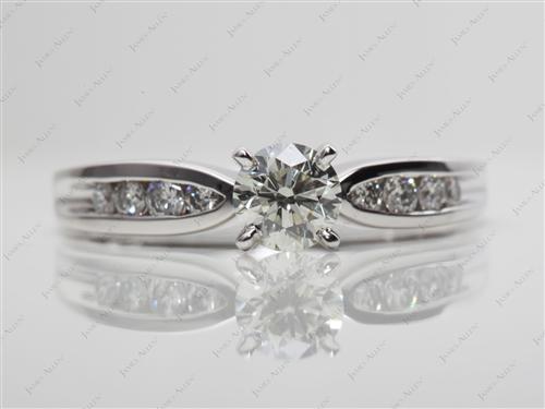 White Gold 0.70 Round cut Channel Set Diamond Engagement Ring