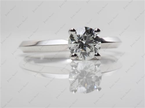 White Gold 0.81 Round cut Solitaire Ring