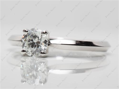 Platinum 0.62 Round cut Solitaire Diamond Ring