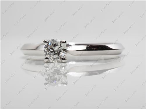 Platinum 0.30 Round cut Solitaire Diamond Rings
