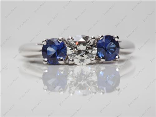 White Gold 0.50 Round cut Gemstone Diamond Rings
