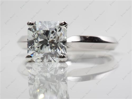 Platinum 2.25 Radiant cut Diamond Ring