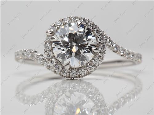 Platinum 1.20 Round cut Micro Pave Diamond Rings