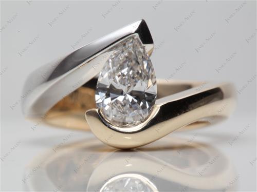 White Gold 1.02 Pear shaped Engagement Ring