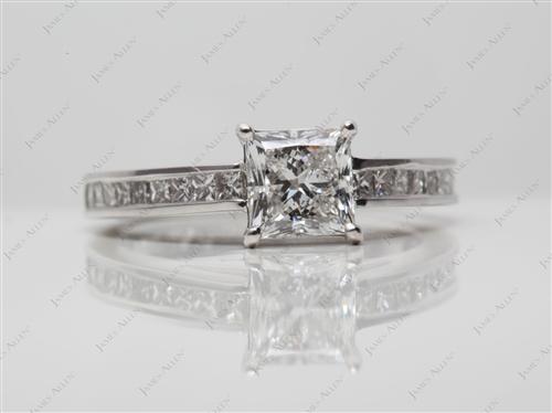 White Gold 1.00 Princess cut Channel Set Diamond Band