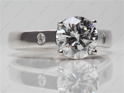 White Gold 2.00 Round cut Round Solitaire Ring