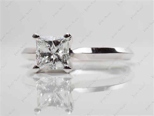 White Gold 0.91 Princess cut Solitaire Diamond Rings