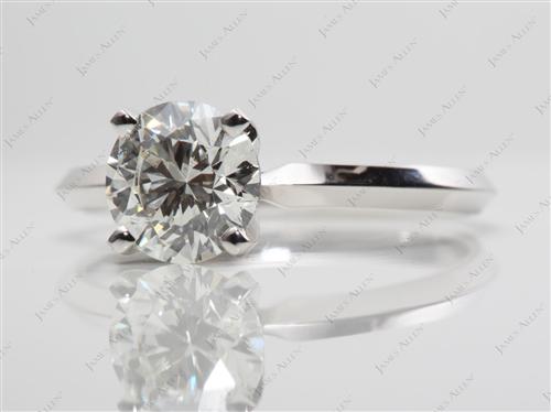 White Gold 1.31 Round cut Diamond Solitaire Engagement Ring