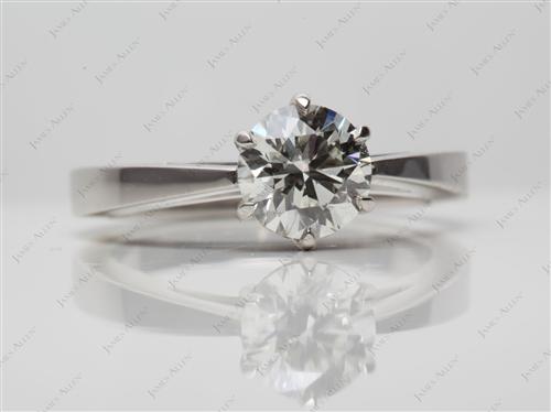 Platinum 1.02 Round cut Solitaire Diamond Ring