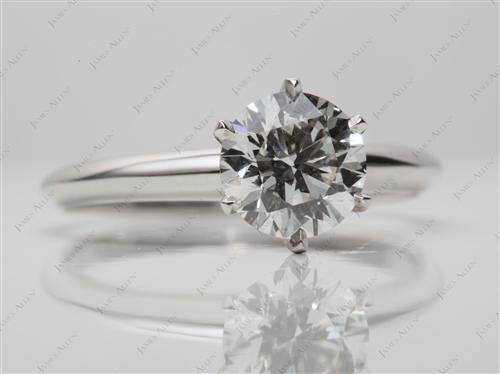Platinum 1.41 Round cut Solitaire Engagement Ring
