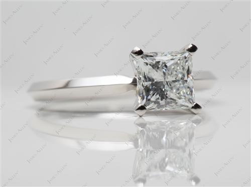 Platinum 1.20 Princess cut Solitaire Diamond Rings