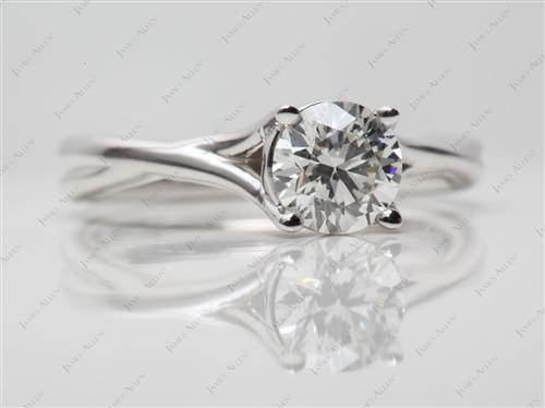 White Gold 0.91 Round cut Solitaire Ring Setting
