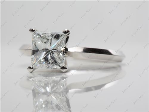 Platinum 1.20 Princess cut Round Solitaire Ring