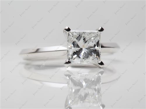 White Gold 1.21 Princess cut Diamond Solitaire Rings