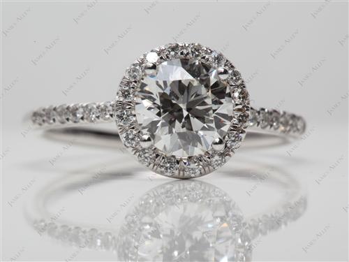 White Gold 1.20 Round cut Diamond Rings