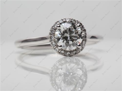White Gold 0.75 Round cut Pave Ring Settings
