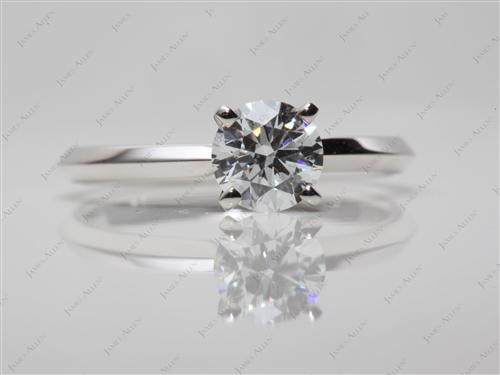 White Gold 0.70 Round cut Engagement Rings