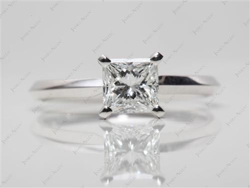 White Gold 0.76 Princess cut Diamond Solitaire Engagement Ring