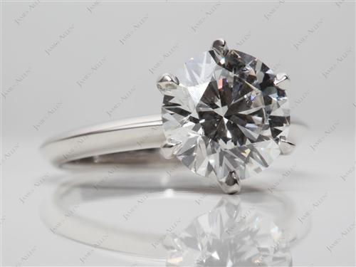 Platinum 2.53 Round cut Diamond Engagement Solitaire Rings