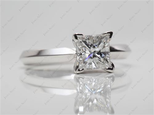 White Gold 1.02 Princess cut Solitaire Engagement Rings