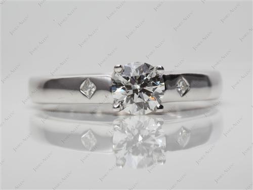 White Gold 0.60 Round cut Solitaire Diamond Rings