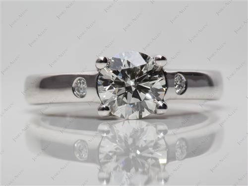 Platinum 1.27 Round cut Solitaire Engagement Ring