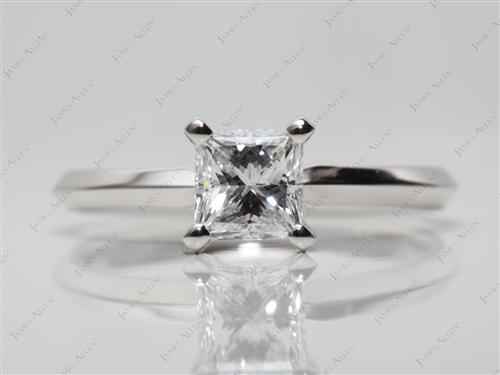 Platinum 0.73 Princess cut Solitaire Ring
