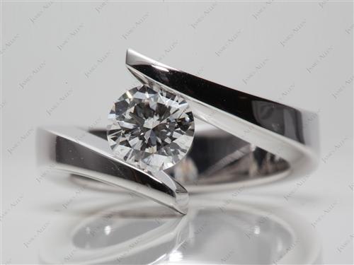 White Gold 1.00 Round cut Tension Set Engagement Ring