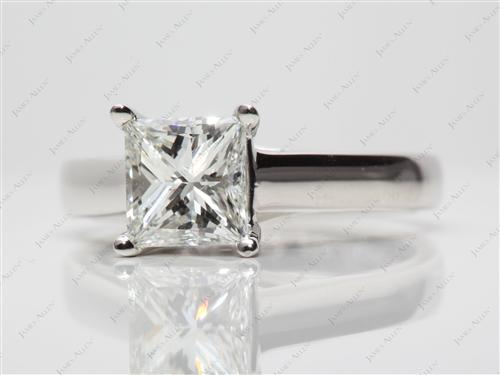 Platinum 1.72 Princess cut Diamond Solitaire Ring Settings