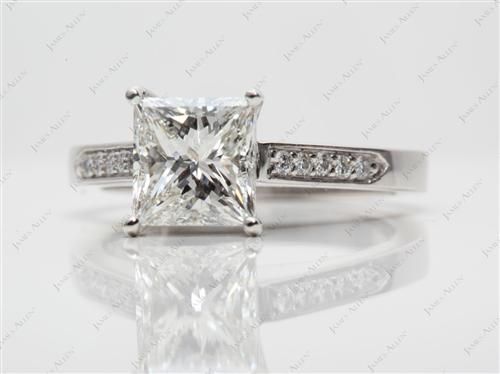 Platinum 1.74 Princess cut Pave Rings