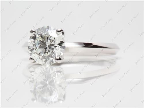 Platinum 1.41 Round cut Diamond Solitaire Ring Settings