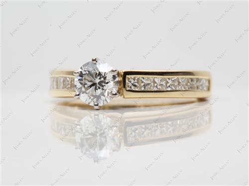 Gold 0.54 Round cut Channel Set Diamond Engagement Rings