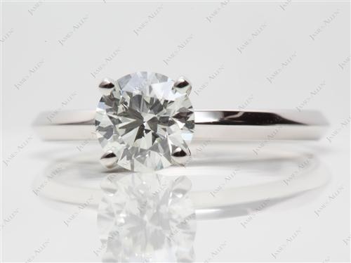 Platinum 1.08 Round cut Diamond Solitaire Rings